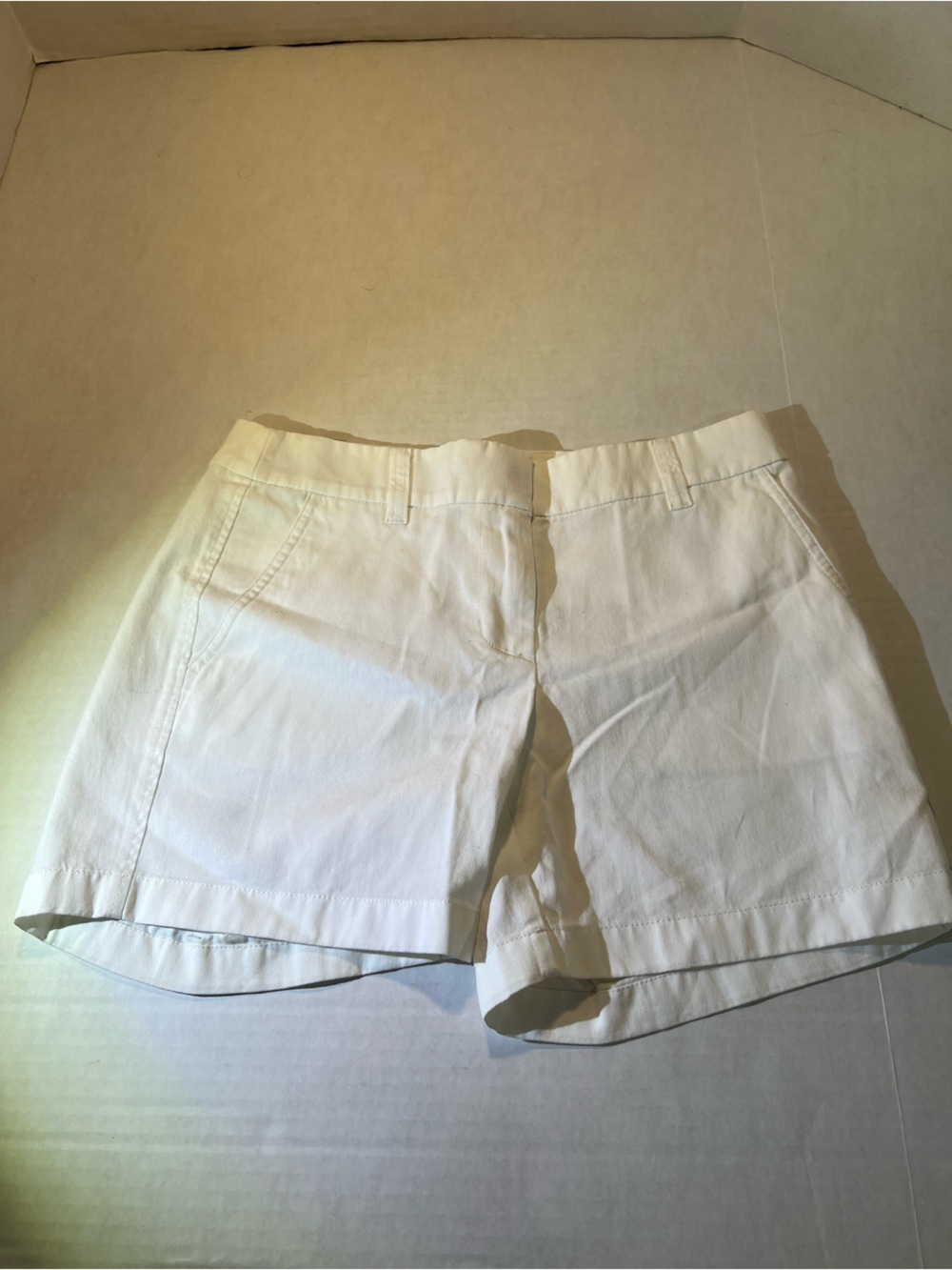 J.Crew White Chino Shorts Size 0 Stretch Cotton Mid Rise Classic NWT Summer
